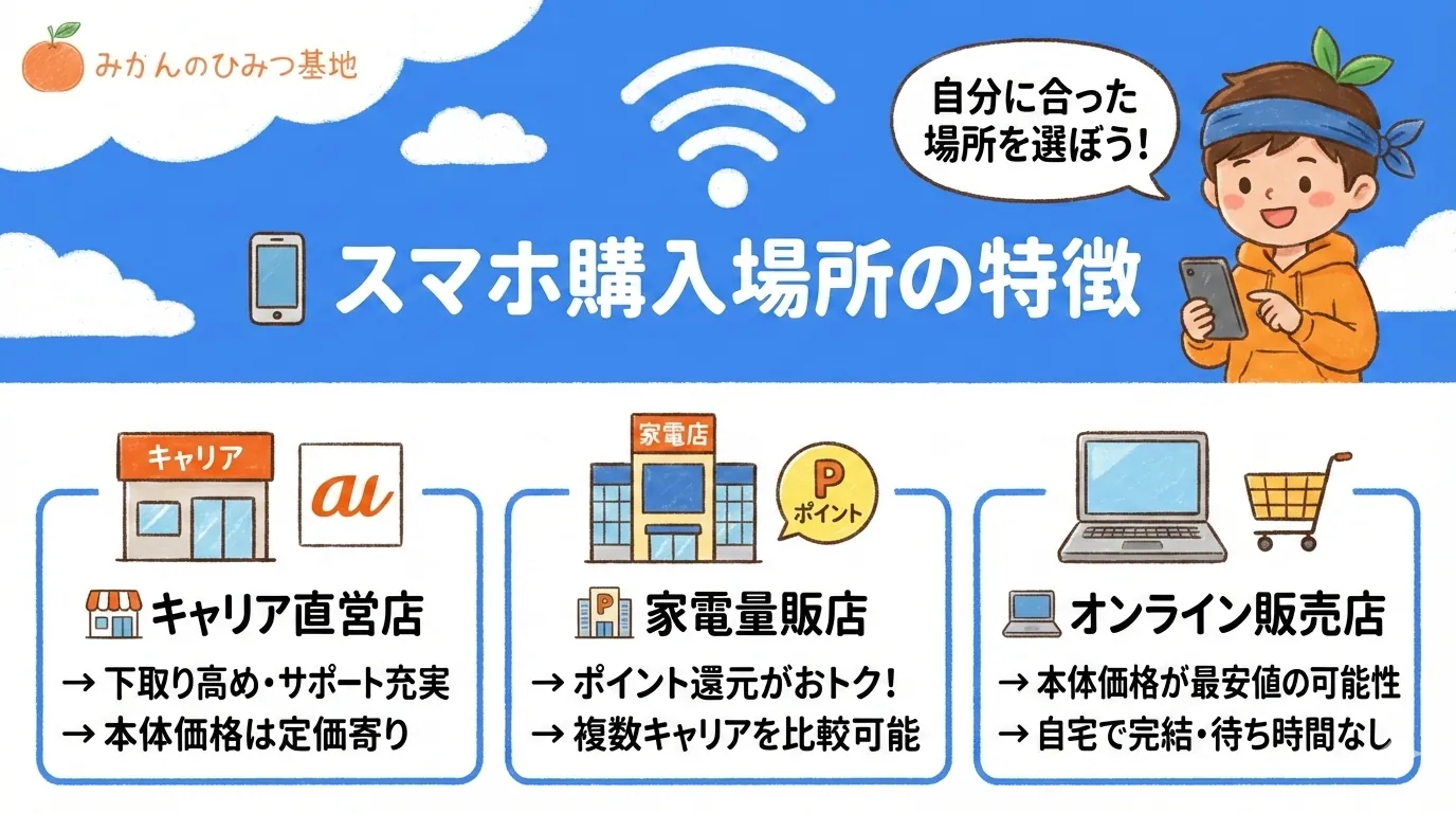 購入場所の特徴比較
