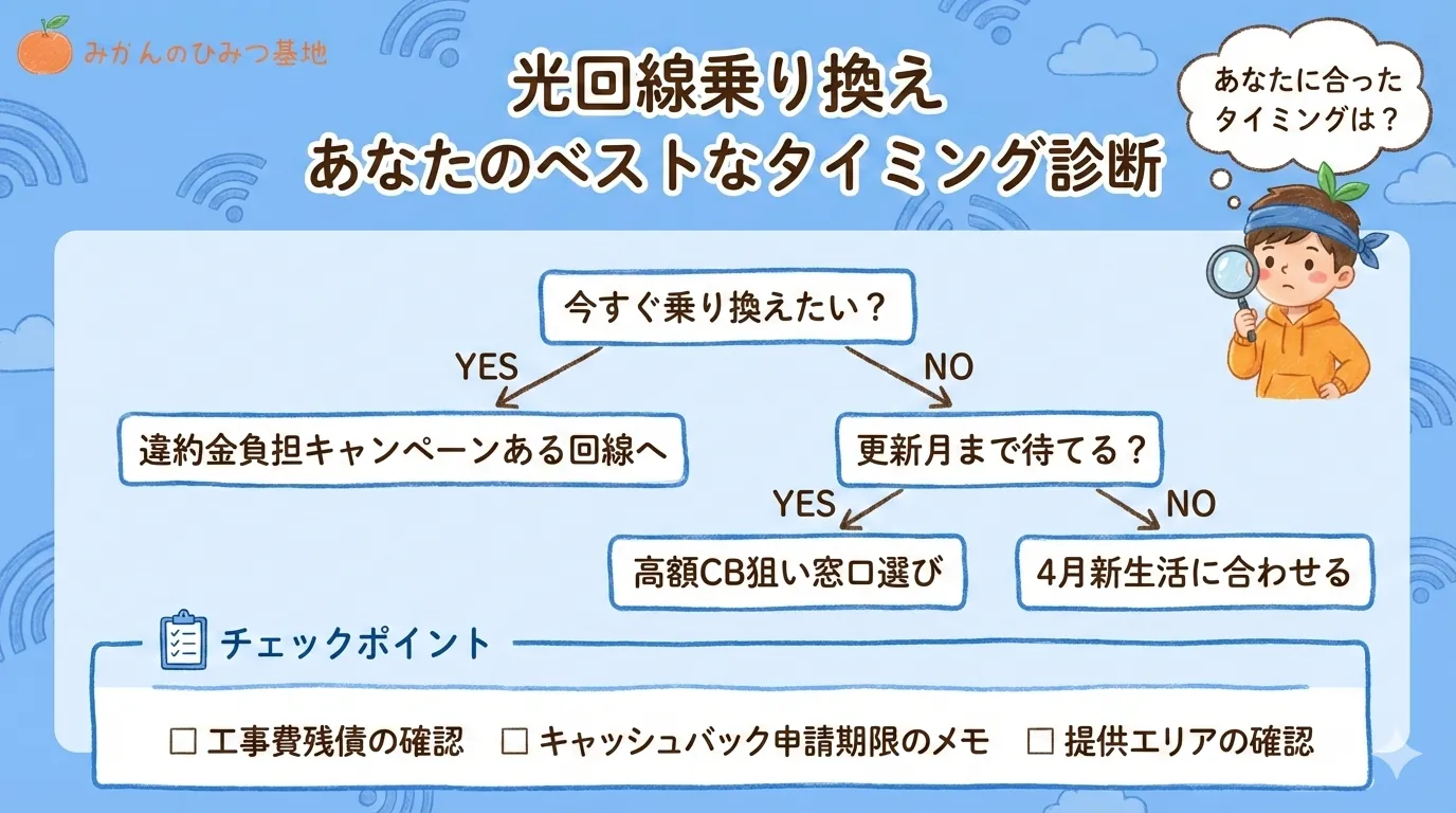 光回線乗り換え あなたのベストなタイミング診断