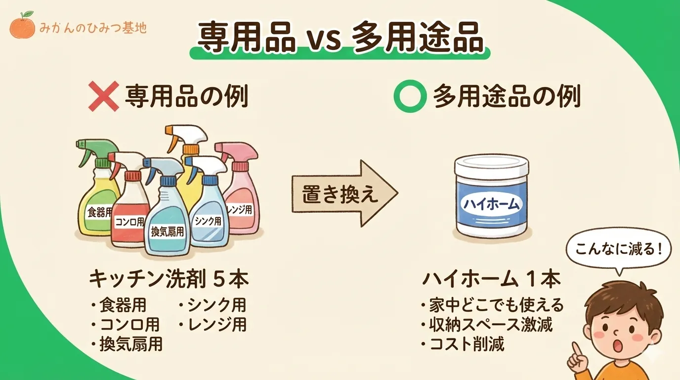 専用品vs多用途品の比較