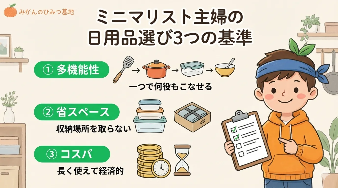 ミニマリスト主婦の日用品選び3つの基準